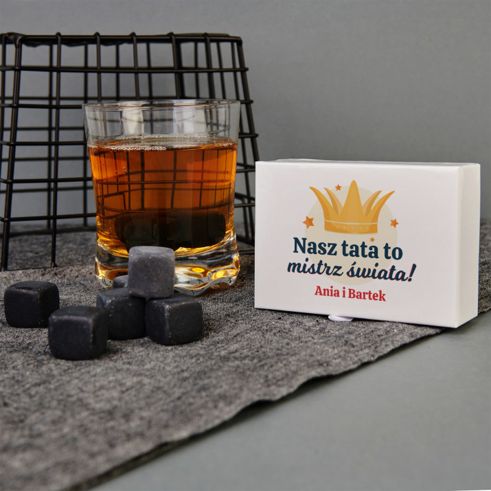 Tata mistrz świata - Kamienie do whisky z nadrukiem